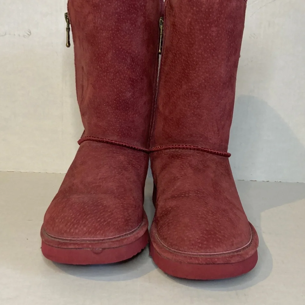 Lam Women Pink Suede Boots Size 6
